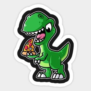 Dinosaur Tyrannosaurus Eating Pizza Lovers design Sticker